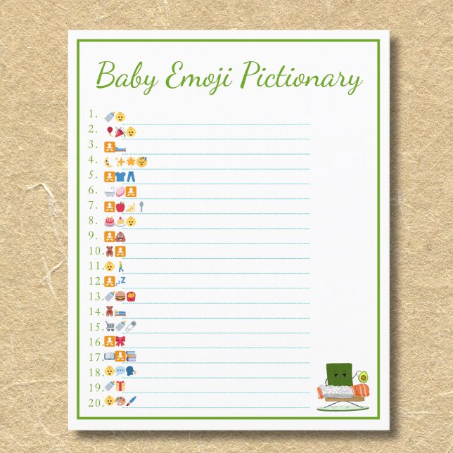 Flyer Chá de Bebê Kawaii: Dicionário de Emoji de Bebê Su (Criador carregado)