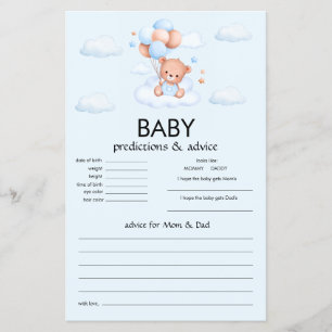 Flyer Chá de Bebê Urso Teddy Menino Azul