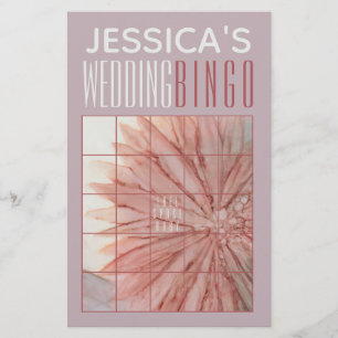 Flyer Chá de casamento BINGO Adorável em Pinks e Lavanda