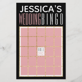 Flyer Chá de casamento BINGO Elegante Dourado e preto