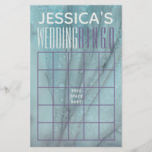 Chá de casamento BINGO Turquesa e Lavandas