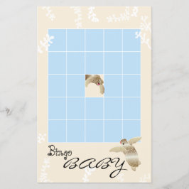 Flyer Chá de fraldas BINGO "Blue/Cream Turtle"