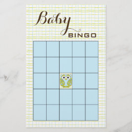 Flyer Chá de fraldas BINGO Blue Green OWL