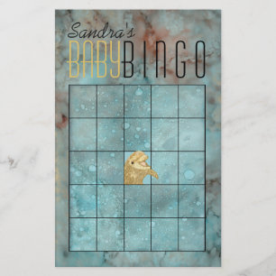 Flyer Chá de fraldas BINGO "Dolphin Bebê Dourado"