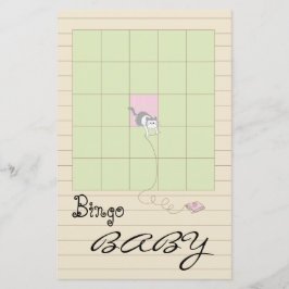 Flyer Chá de fraldas BINGO rosa/Criar uma biblioteca"