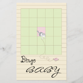 Flyer Chá de fraldas BINGO rosa/Criar uma biblioteca"