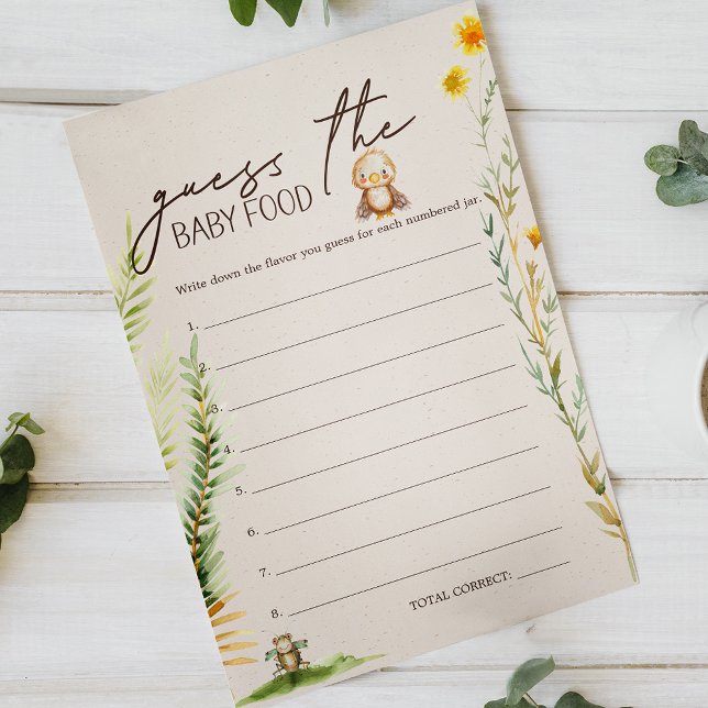 Flyer Chá de fraldas De Animais Da Floresta Adivinha Jog (Criador carregado)