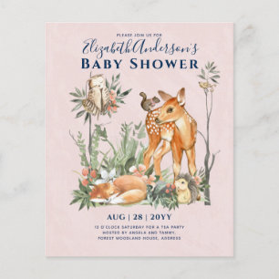 Flyer Chá de fraldas de Animais Selvagens Selvagens da