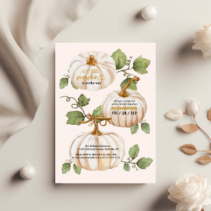 Flyer Chá de fraldas de aquarela de pequena abóbora