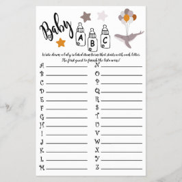 Flyer Chá de fraldas de baleia Belo Jogo de Sonho Bebê A