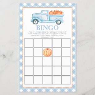 Flyer Chá de fraldas de caminhão azul Pumpkin Bingo