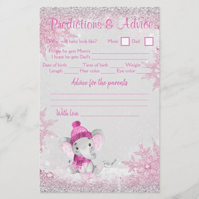 Flyer Chá de fraldas de Elefante de inverno (Frente)