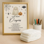 Flyer Chá de fraldas de Halloween  Tarde Fralda Noite Or<br><div class="desc">Para um chá de fraldas de Halloween, escolher nossos itens Boho é uma forma fantástica de trazer um espírito lúdico e festivo para a celebração. A charmosa mão pintada de aquarela do design capta perfeitamente o lado divertido e caprichoso de um chá de fraldas festivo e assustador, criando uma atmosfera...</div>
