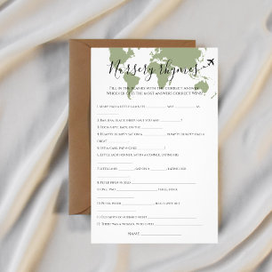 Flyer Chá de fraldas de Mapa do Mundo do Viagem de Teste