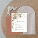 Flyer Chá de fraldas de orçamento pampas moderno boho el<br><div class="desc">Chá de fraldas de orçamento pampas de grama e eucalipto moderno boho elegante design. Num terracota contemporâneo,  verde-sábio,  natural,  creme e colorida preta.</div>