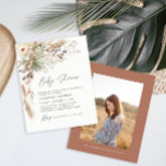 Flyer Chá de fraldas de orçamento pampas moderno boho el<br><div class="desc">Chá de fraldas de orçamento pampas de grama e eucalipto moderno boho elegante design. Num terracota contemporâneo,  verde-sábio,  natural,  creme e colorida preta.</div>