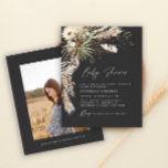 Flyer Chá de fraldas de orçamento pampas preto moderno b<br><div class="desc">Chá de fraldas de orçamento pampas de grama e eucalipto moderno boho elegante na moda design. Num terracota contemporâneo,  verde-sábio,  natural,  creme e colorida preta.</div>