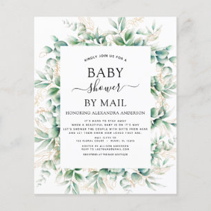Flyer Chá de fraldas de Orçamento por Email Eucalyptus