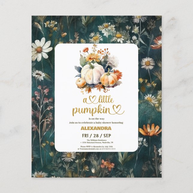 Flyer Chá de fraldas de queda de abóbora (Frente)