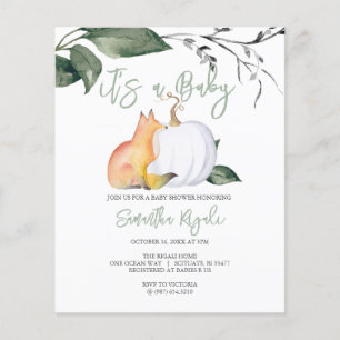 Flyer Chá de fraldas de Queda de Madeira de Aquarela Orç
