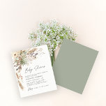 Flyer Chá de fraldas do orçamento pampas moderno verde e<br><div class="desc">Chá de fraldas de orçamento pampas de grama e eucalipto moderno boho elegante design. Num terracota contemporâneo,  verde-sábio,  natural,  creme e colorida preta.</div>
