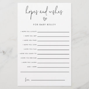 Flyer Chá de fraldas espera e deseja placas de papel de 