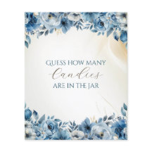 Chá de fraldas Floral Moderno Azul