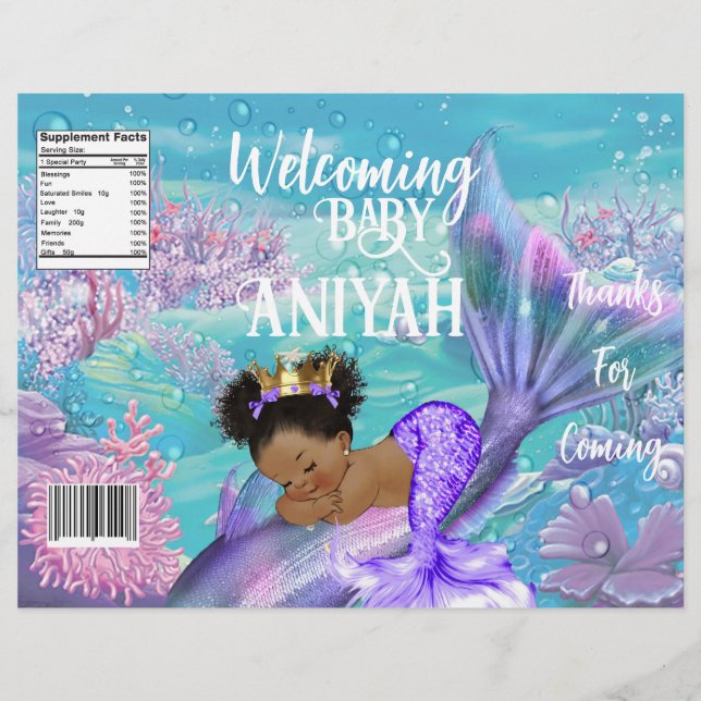 Flyer Chá de fraldas Mermaid Baby Chip Bag (Frente)