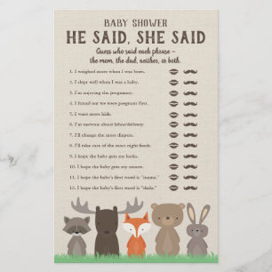 Flyer Chá de fraldas que da floresta disse que disse