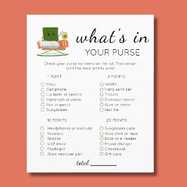 Flyer Chá de fraldas Sushi Kawaii O que há na sua bolsa