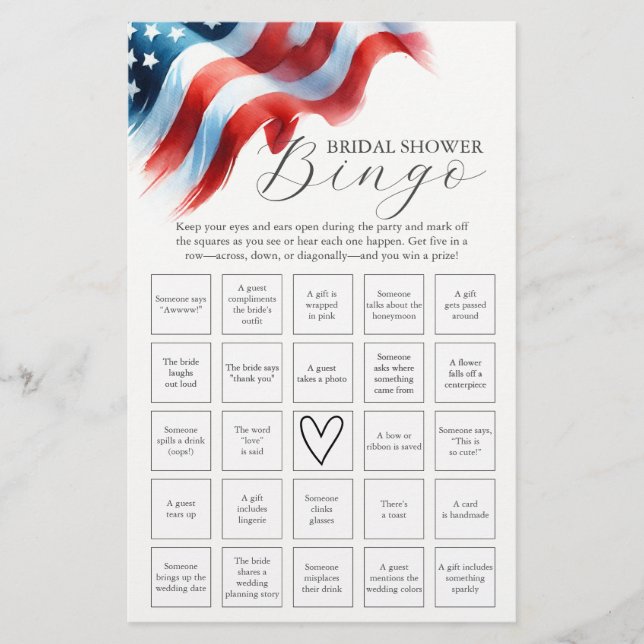 Flyer Chá de Noiva Bingo do Dia 4 de Julho (Frente)