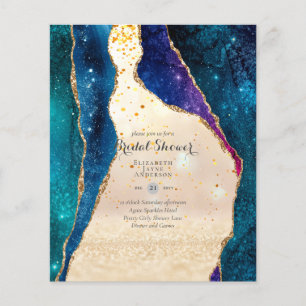 Flyer Chá de Noiva Divertido e Elegante com Brilho e com