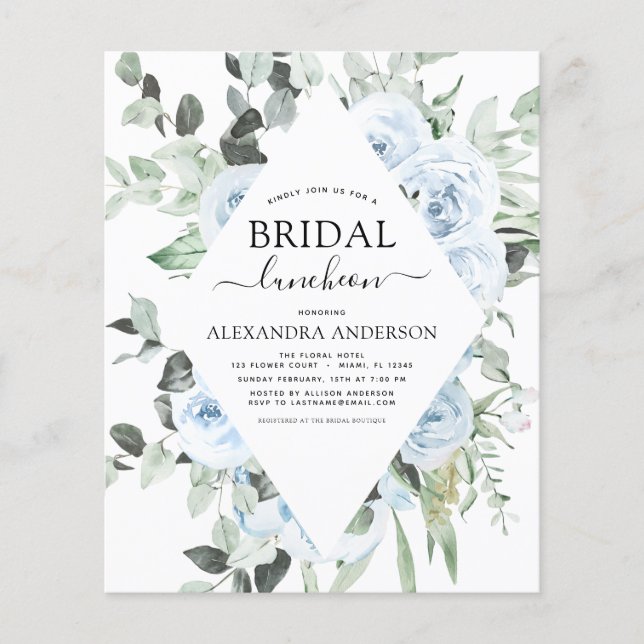 Flyer Chá de panela Azul Dusty Lunchedo (Frente)