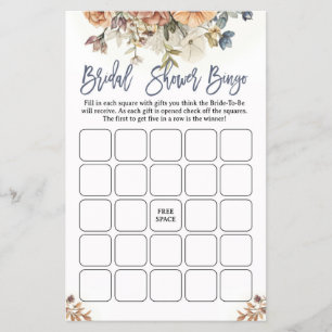 Flyer Chá de panela Bingo Bridal Chá Dusty Azul