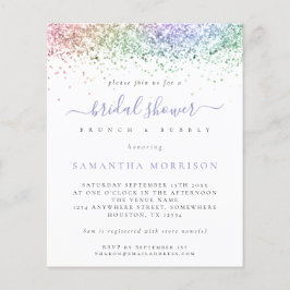 Flyer Chá de panela de brilho multicoloração do PAPEL