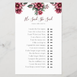 Flyer Chá de panela De Burgunha Ele Disse Que Ela Disse 