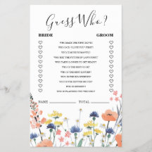 Chá de panela De Flor Selvagem Adivinha Quem Joga