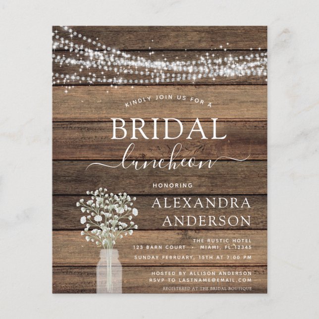 Flyer Chá de panela de Orçamento Convite Russo para Lunc (Frente)