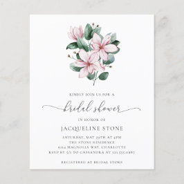 Flyer Chá de panela de Orçamento da Magnolia Rosa