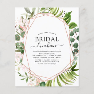 Flyer Chá de panela de Orçamento Luncheon Greenery Euc