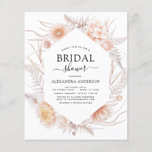 Flyer Chá de panela do Deserto Rosa Pink com Êxito Chic