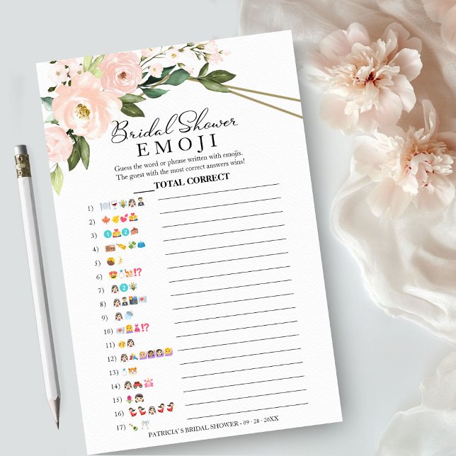 Flyer Chá de panela Emoji Pictionary Pink Geométrico (Criador carregado)