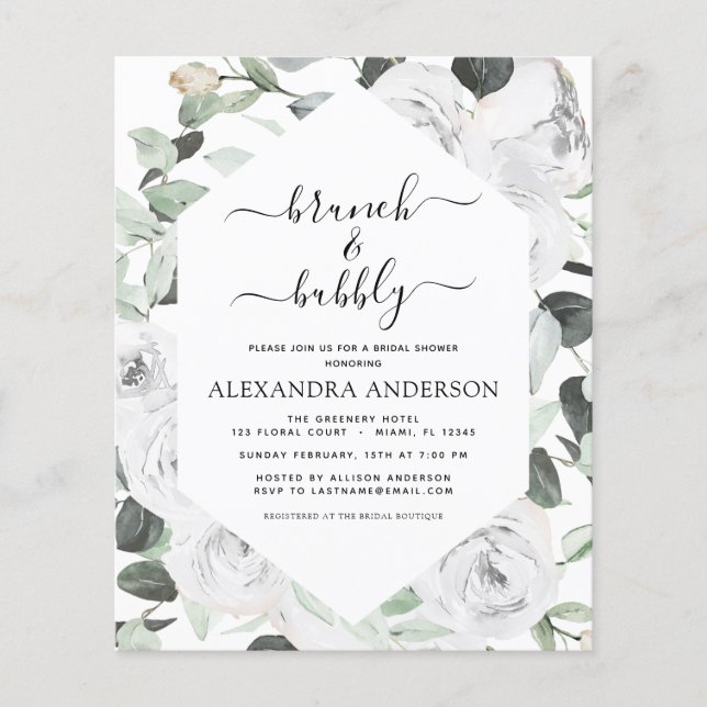 Flyer Chá de panela Eucalyptus Brunch e Bubble (Frente)