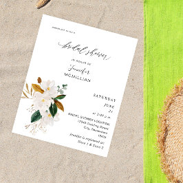 Flyer Chá de panela Floral Branco Magnolia