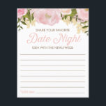 Flyer Chá de panela Floral Cor-de-Rosa, Dupla Face, Data<br><div class="desc">Comece a festa com esta divertida atividade de Chá de panela duplo! Um lado é Compartilhar sua Ideia de Noite de Data Favorita - e o outro é Compartilhar Alguns Conselhos! Dobre a diversão pelo preço de um! Menu Correspondência: https://www.zazzle.com/wedding_menu_bridal_shower_menu_pink_floral-245039215506897611 Palavras Favoritas Correspondentes: https://www.zazzle.com/pink_floral_sticker-217268181705341556 Copas Correspondentes: https://www.zazzle.com/pink_floral_cups-256038535211847264 Correspondência de Nápoles:...</div>