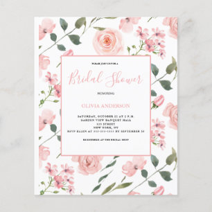 Flyer Chá de panela Floral Rosa Blush