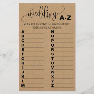 Flyer Chá de panela Jogo A para Z