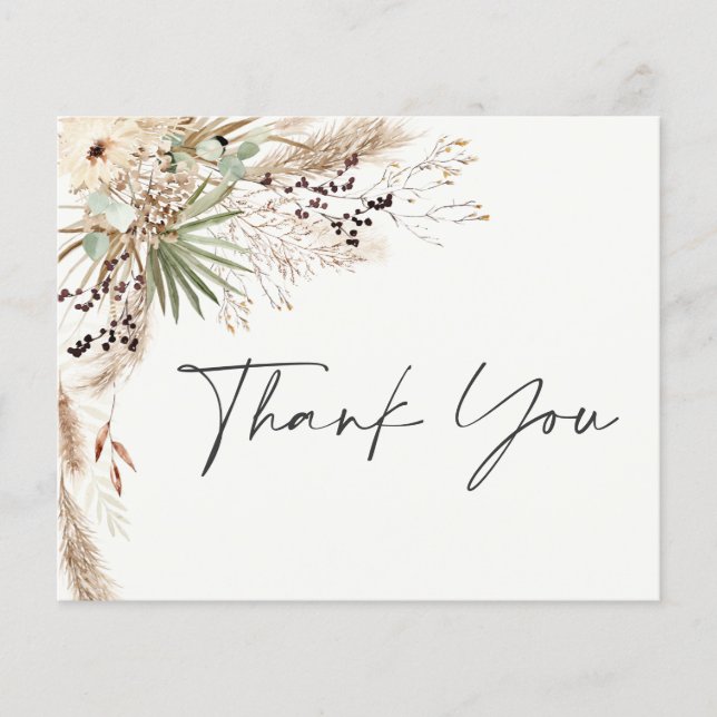 Flyer Chá de panela pampas erva moderna boho elegante qu (Frente)