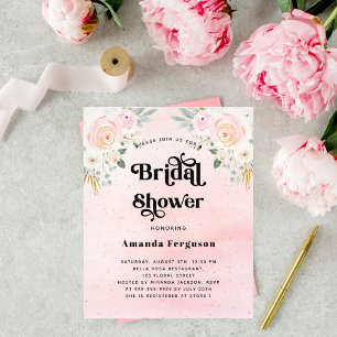 Flyer Chá de panela pincel cor-de-rosa convite para orça