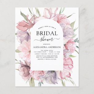 Flyer Chá de panela Púrpura Cor-de-rosa Dusty Boho